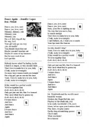 English Worksheet: Dance Again - Jennifer Lopez (teacher and student version)