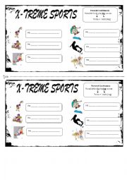 English Worksheet: X TREME SPORTS - PRESENT CONTINUOUS