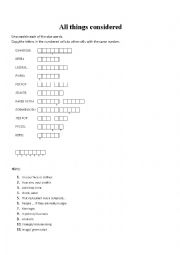 English Worksheet: Vocabulary review