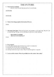 English Worksheet: future