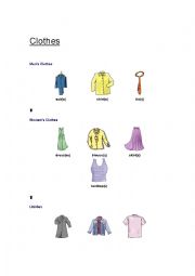 English Worksheet: Clothes