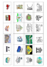 English Worksheet: Places in town