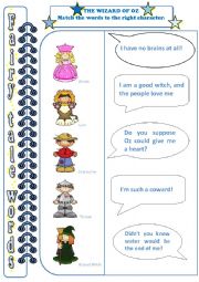 English Worksheet: the wizard of oz