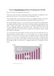 English Worksheet: Effectiveness of Fiscal and/or Monetary policies to promote Economic Growth in the USA