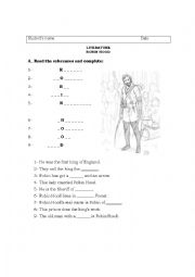 English Worksheet: Robin Hood