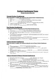 English Worksheet: Perfect Continuous Exercise