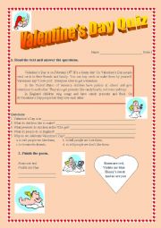 English Worksheet: Valentines Day