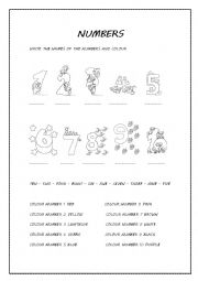 English Worksheet: NUMBERS