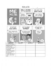 English Worksheet: Worksheet Media and Me