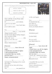 English Worksheet: misunderstood Bon Jovi