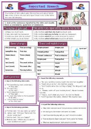 English Worksheet: Reported speech