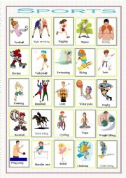 English Worksheet: sports pictionary