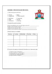 English Worksheet: School and school subjects