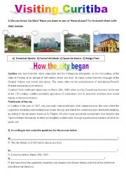 English Worksheet: Visiting Curitiba