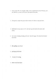 English Worksheet: Fragment practice