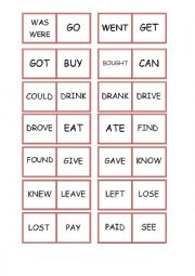 irregular verbs domino (past simple)