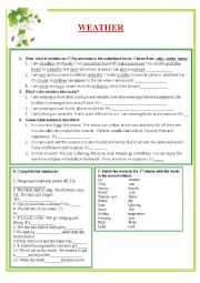 English Worksheet: weather