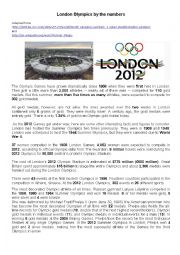 English Worksheet: London olympics by numbers