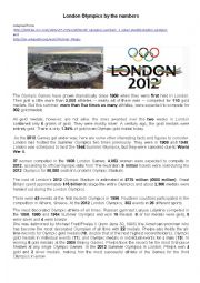 English Worksheet: London olympics by numbers