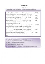 English Worksheet: I Have You - a song by Carpenters 