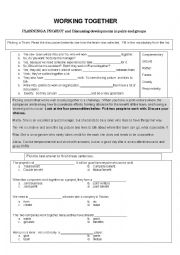 English Worksheet: Working Together Project Mgmt IIIC