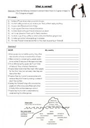 English Worksheet: Cultural differences