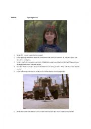 English Worksheet: Opening Scenes in Matilda