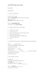 English Worksheet: Song - Just the way you are