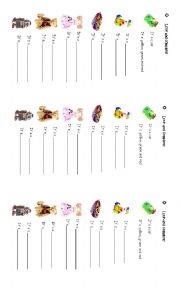 English Worksheet:  Toys look and complete