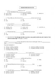 Indefinite pronouns  exercise