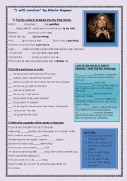 English Worksheet: I will survive by Gloria Gaynor