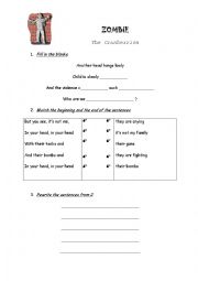 English Worksheet: Song 