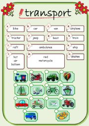 English Worksheet: transportation