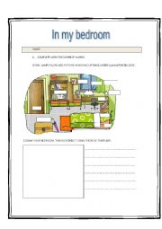 English Worksheet: my bedroom