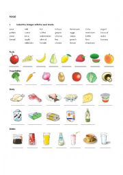 English Worksheet: FOOD