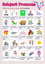 English Worksheet: Subject Pronouns