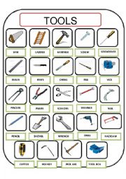 English Worksheet: tools pictionary