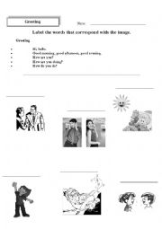 English Worksheet: Greeting