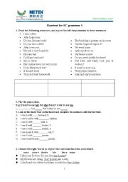 English Worksheet: pronouns