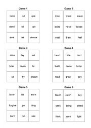 English Worksheet: Irregular verbs traning game