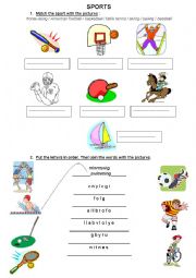 English Worksheet: Sports