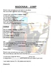 English Worksheet: MADONNA - JUMP