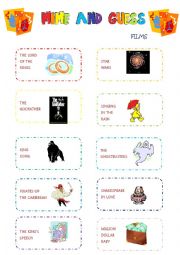 English Worksheet: Mime and Guess - Films