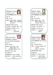 English Worksheet: Speed-dating role play cards.