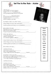 English Worksheet: Set fire to the rain + Biography