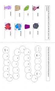 English Worksheet: clothes & numbers