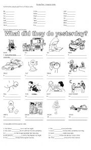 English Worksheet: Past Simple Irregular Verbs