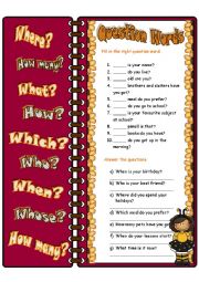 English Worksheet: Question Words