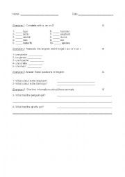 English Worksheet: test a, an and have got