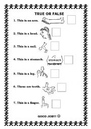 English Worksheet: Body - true or false